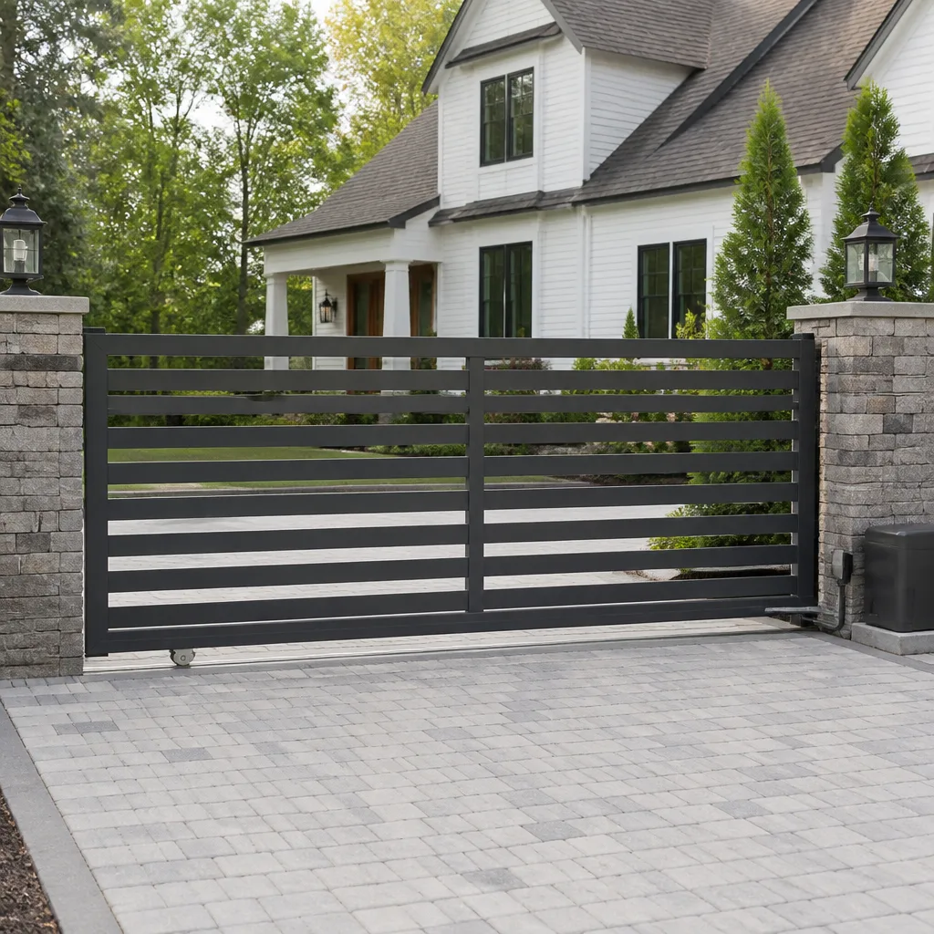 Sliding driveway gates